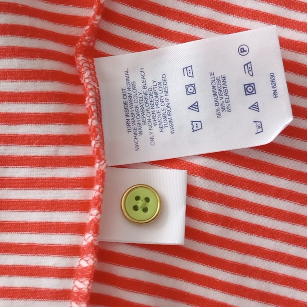 Lands End Nautical Henley Dress  (Orange, White, Lemon/Lime) - Picture 16 of 16